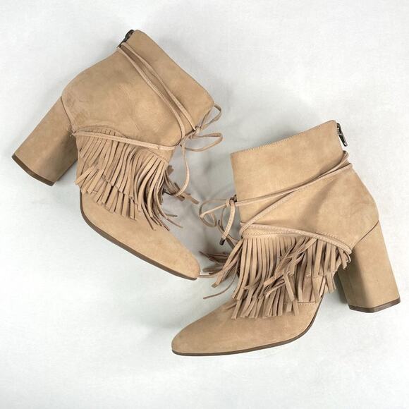 Marabelle Bacio Suede Beige Booties 8 - Picture 1 of 15